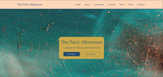 The homepage for desktop of The Paint Atheneum